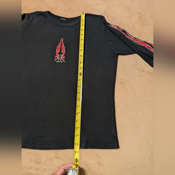 Vintage (2003) Fast Gear Black Long Sleeve Shirt with Red Flame & Logo Design - Picture 6 of 14